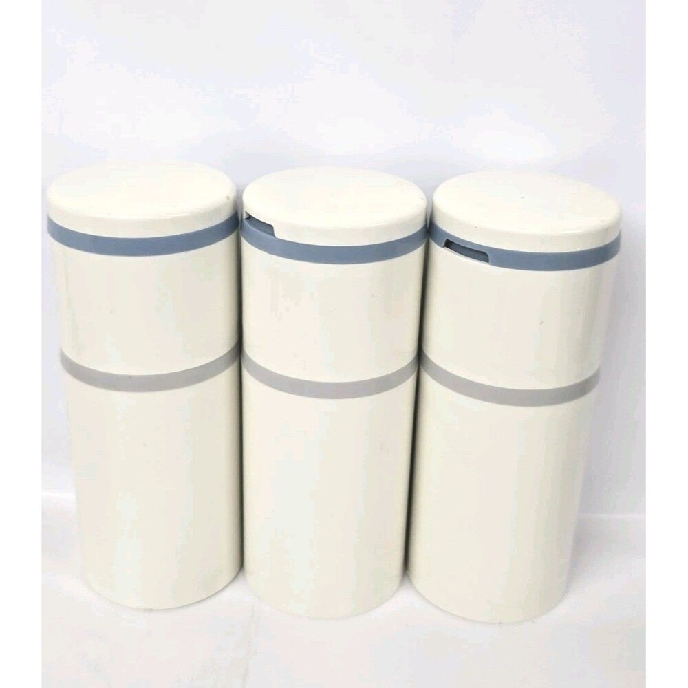 Vintage Tupperware 1990s Stackable Spice Containers 3 SETS OF 2 with 3 Lids